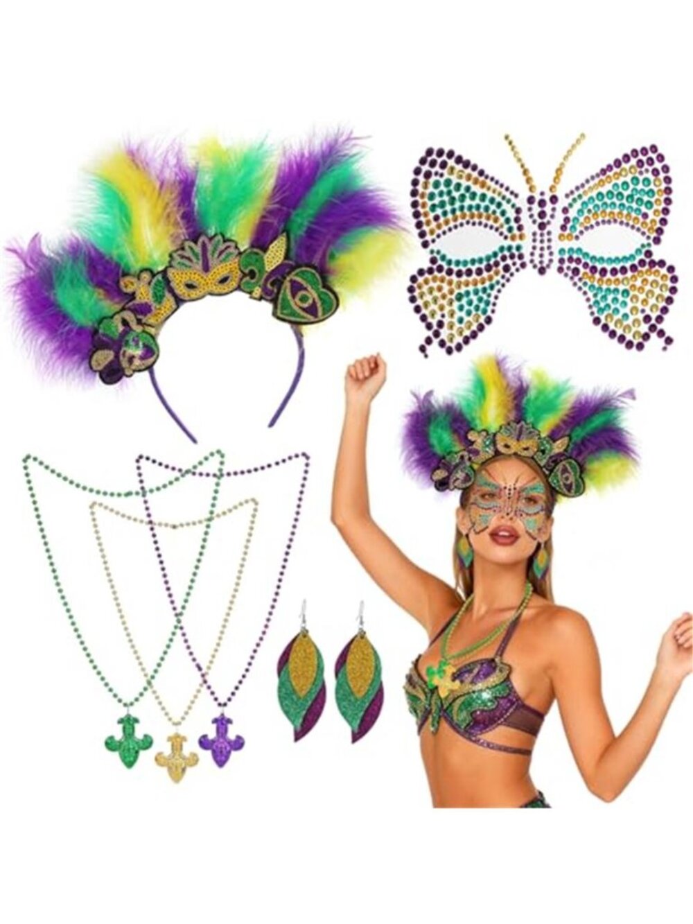 Carnival Mask Costume Accessory Set